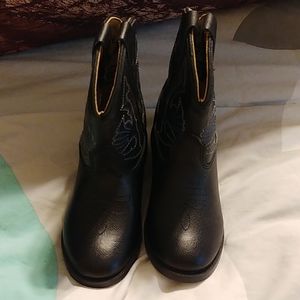 New Toddler Boy or Girl Black Cowboy Boots size 6